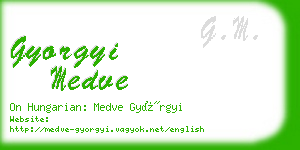 gyorgyi medve business card